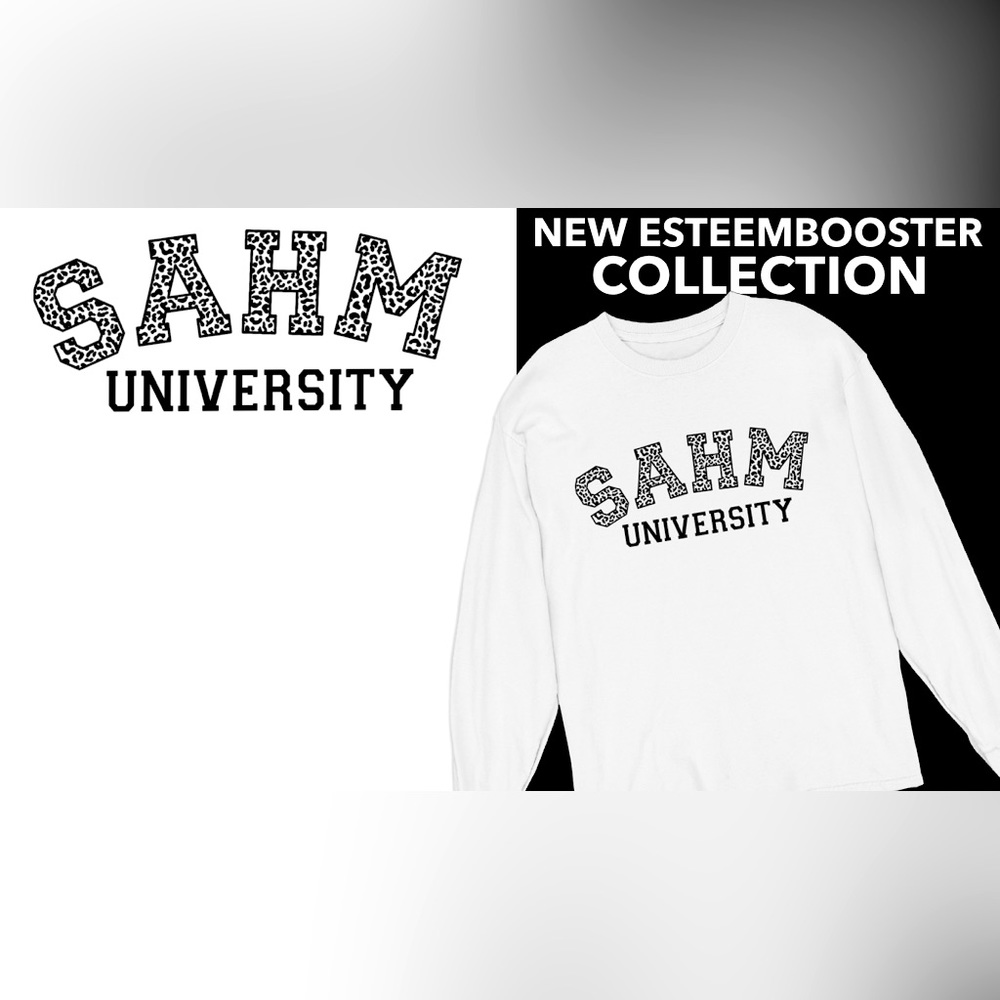 SAHM (Stay At Home Mom) Cheetah Print Long Sleeve Tee